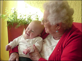 Dawn met haar over-over-grootmoeder