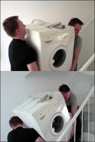 A en J sjouwen wasmachine