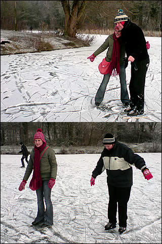 Nieuwjaarsdag; schaatsen in Kerkrade